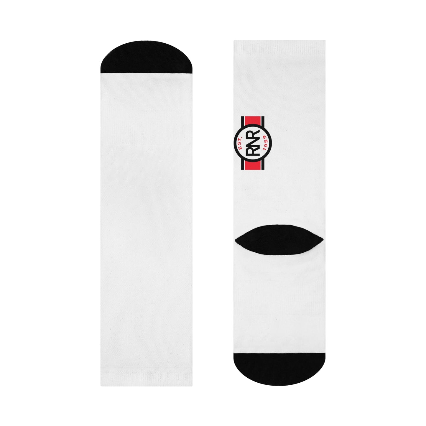 Crew Socks — Cushioned White Socks with Side Logo Stripe