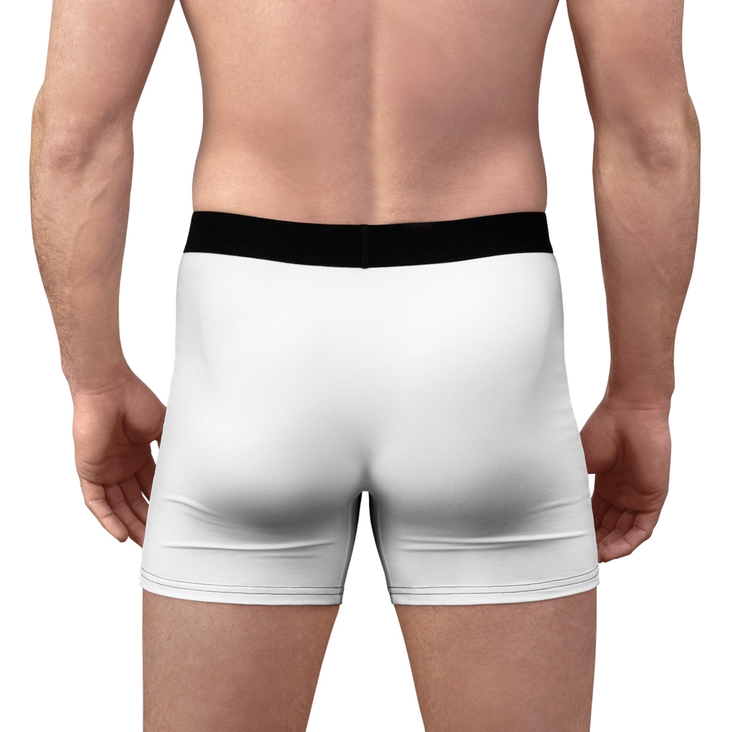 RNR Logo Men’s Boxer Briefs — White All-Over Print Comfort