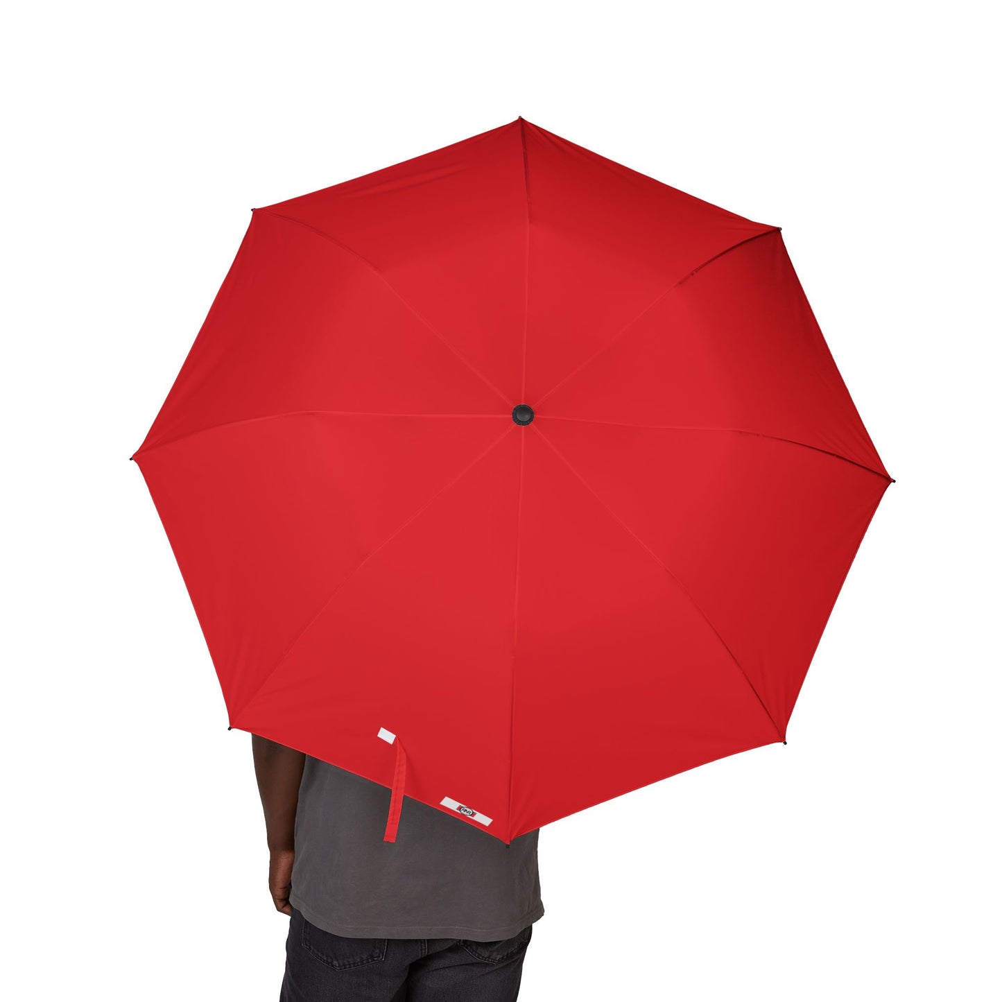 Compact Semi-Automatic Foldable Umbrella — Windproof Travel Rain Umbrella (Red)