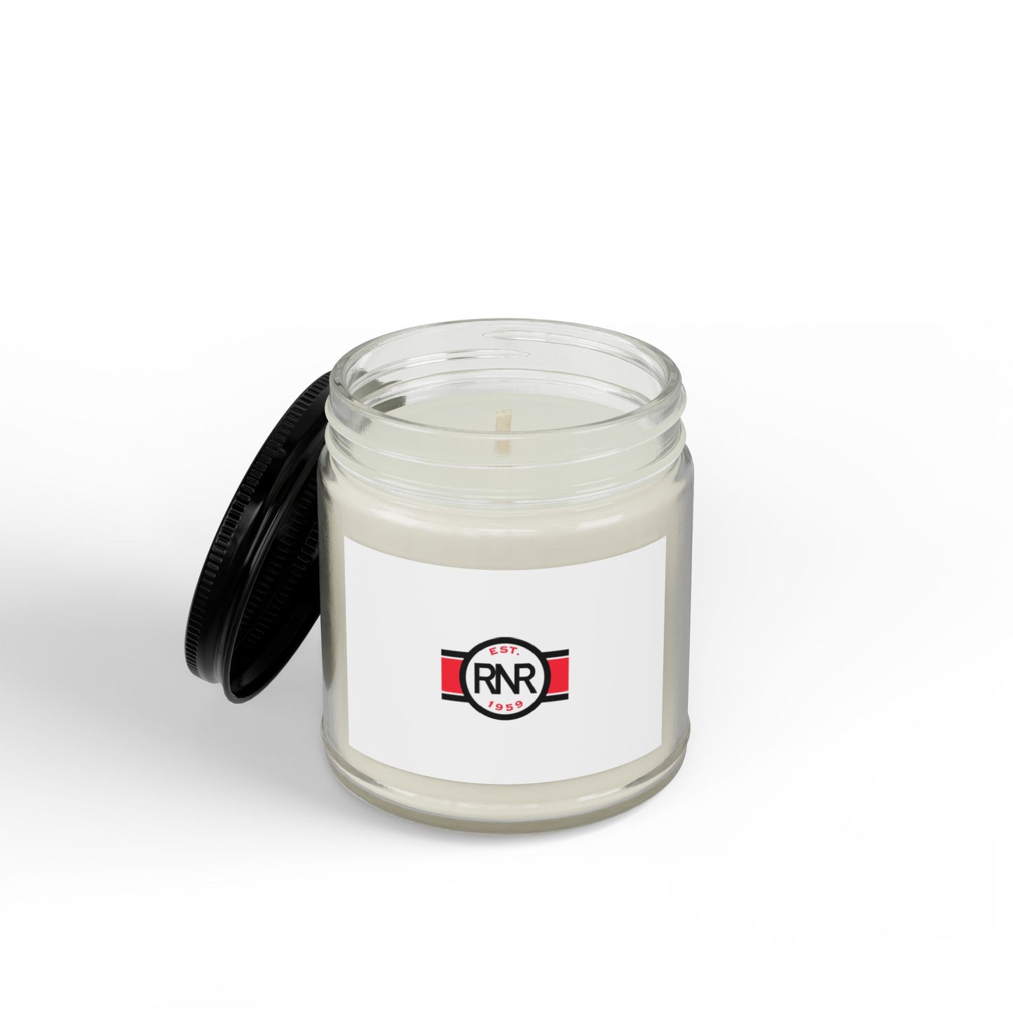 Soy Scented Candle — Amber Jar with Black Lid (4oz & 9oz) — Subtle RNR Logo