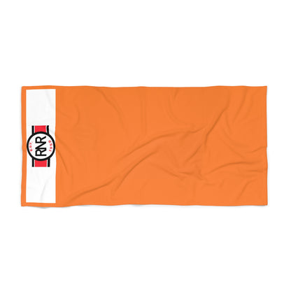 Orange Retro Stripe Beach Towel with RNR Badge