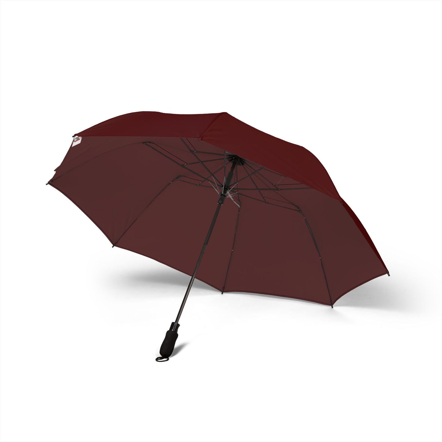 Compact Semi‑Automatic Foldable Umbrella — Windproof Travel Rain Umbrella (Burgundy)