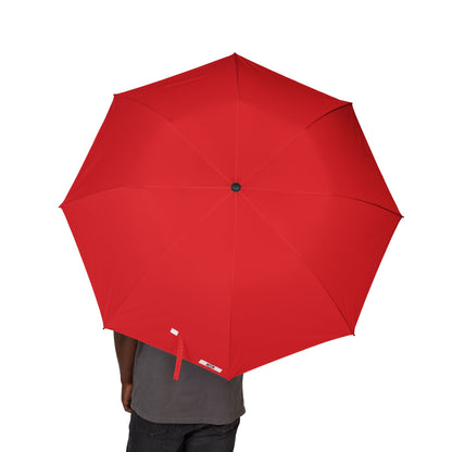 Compact Semi-Automatic Foldable Umbrella — Windproof Travel Rain Umbrella (Red)