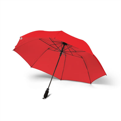 Compact Semi-Automatic Foldable Umbrella — Windproof Travel Rain Umbrella (Red)