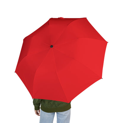 Compact Semi-Automatic Foldable Umbrella — Windproof Travel Rain Umbrella (Red)