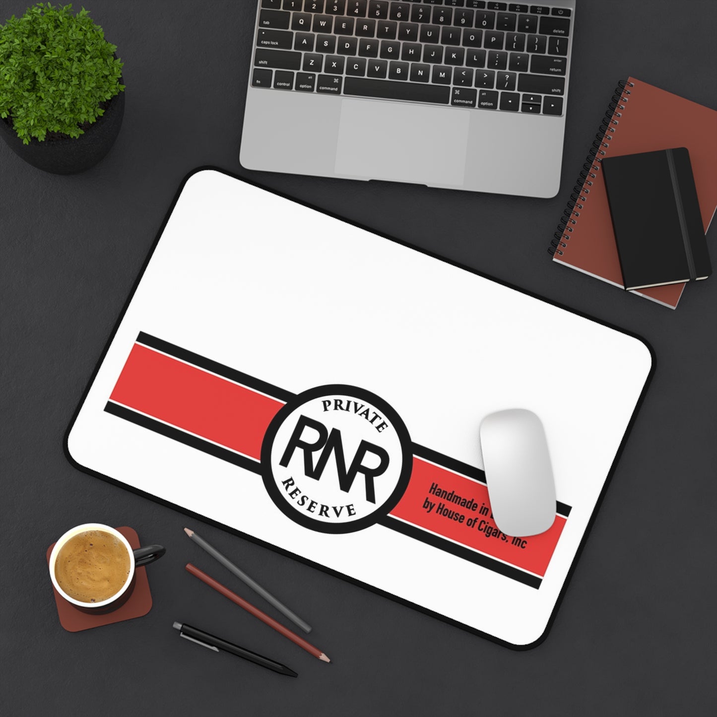 Desk Mat — RNR Private Reserve Logo Gaming/Office Desk Mat (Red Stripe)